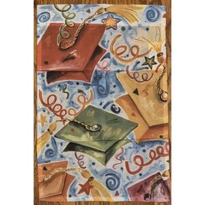 Colorful Vintage Graduation Yard Flag 12x18" Polyester Jetmax